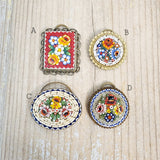 Multi-Color Micromosaic  - Vintage Pendants