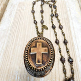 Copper Cross + French Shoe Buckle Pendant - Authentica Collection