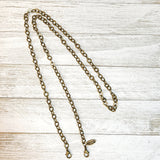 Open Brass Loop Double-Clasp Chain 18- and 36- Inch