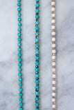 Blue Turquoise & Brass Beaded 4-in-1 Chain - 18 & 36-Inch