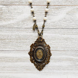 SALE Antique Sacred Heart of Jesus Brass Pendant - Authentica Collection