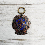 Antique Lion Enamel Medal - Vintage Pendant