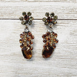 Vintage Amber Rhinestone Earrings