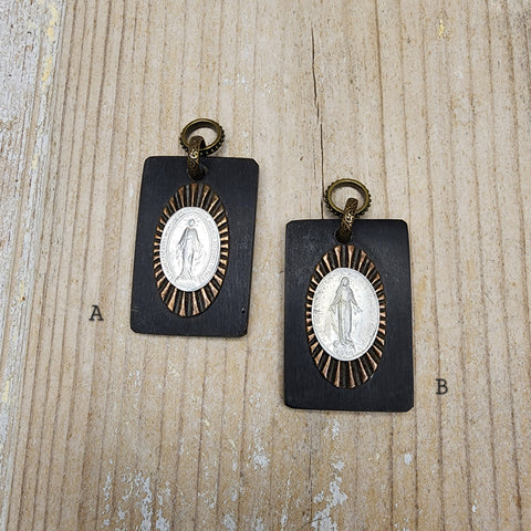 SALE French Mary Medal Pendants - Vintage Pendants