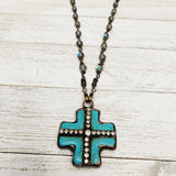 Turquoise Cross Pendant - Vintage Pendant