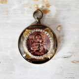 Blessed Mother Under Domed Glass Pendant
