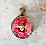 Bee Domed Glass Pendant