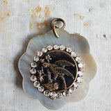 Victorian Bird Button + Mother Of Pearl Pendant