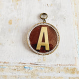 SALE Initials on Velvet Pendants