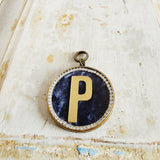 SALE Initials on Velvet Pendants