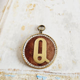 SALE Initials on Velvet Pendants