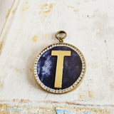 SALE Initials on Velvet Pendants