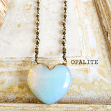 Puffy Heart Stone Pendants