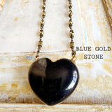 Puffy Heart Stone Pendants