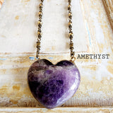 Puffy Heart Stone Pendants