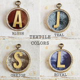 SALE Initials on Velvet Pendants