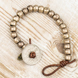 SALE French Coin Leather Bracelet