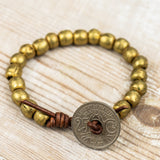 SALE French Coin Leather Bracelet
