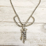 SALE Rhinestone Scalloped-Drop Necklace - Vintage Finds