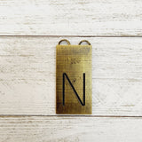 Vintage Brass Initial Authentica Collection Pendant