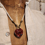 Ruby Red Crystal Heart Authentica Collection Pendant