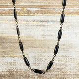 Black Enamel Double-Clasp Chain 18 and 36-inch