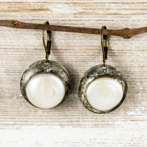 Soldered Pearl Earrings