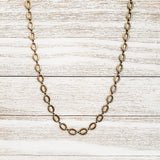 Oval Antiqued Brass, Double-Clasp Chain, 18" and 36"