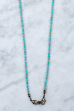 Blue Turquoise & Brass Beaded 4-in-1 Chain - 18 & 36-Inch